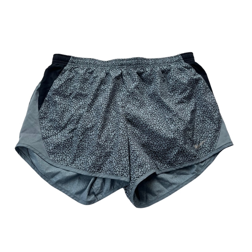 Nike Womens Small Gray Abstract Dots Dri-Fit Lined 100% Polyester Running Shorts